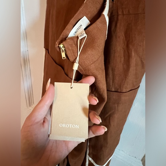 NWT Tuckernuck Oroton Linen Apron Dress | US Sz 10, AU Sz 14 - Picture 10 of 12